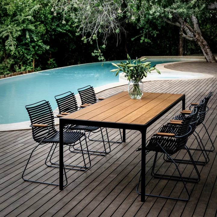 HOUE - CLICK Outdoor Dining armchair with low backrest