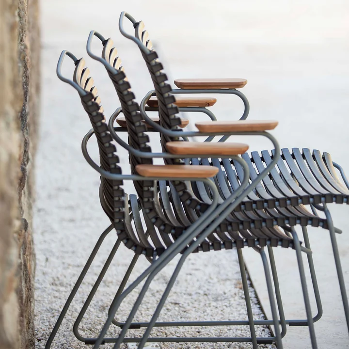 HOUE - CLICK Outdoor Dining armchair with low backrest