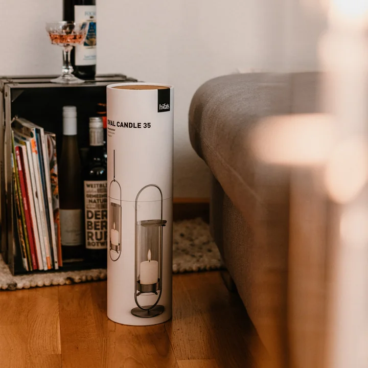 höfats - Oval candle holder 35, silver