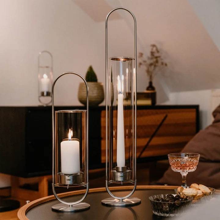 höfats - Oval candle holder, silver