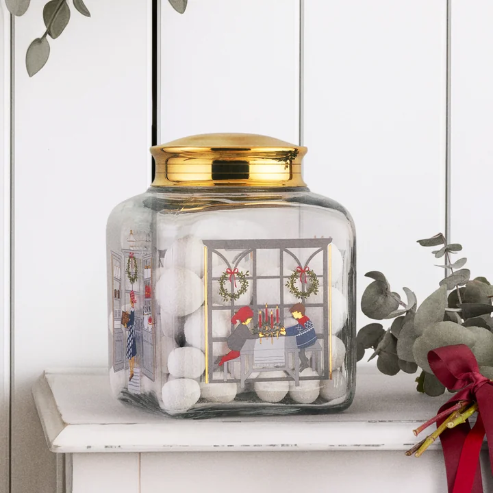 Holmegaard - Christmas biscuit jar 2024, h 16 cm, multicolor