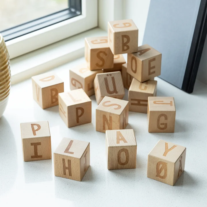 Letter blocks (set of 16) from Sebra