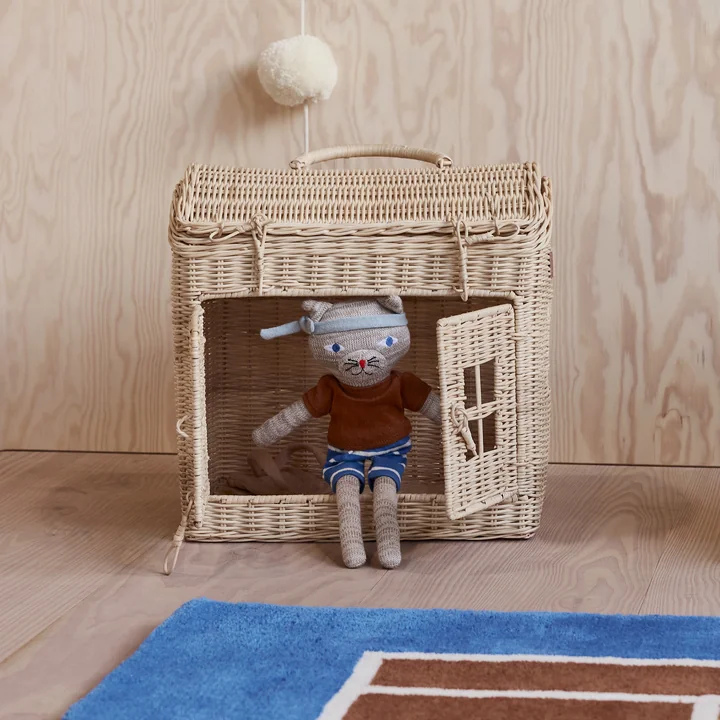 Rattan home storage basket, nature from OYOY Mini