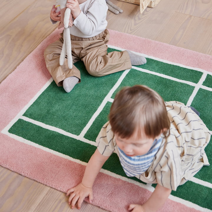 Tennis carpet, 88 x 150 cm, green / rose from OYOY Mini