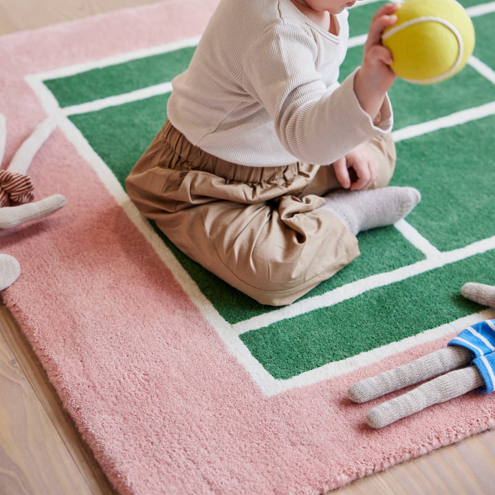 Tennis carpet, 88 x 150 cm, green / rose from OYOY Mini