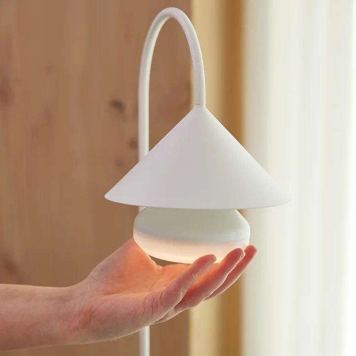 Grasp LED rechargeable floor lamp, H 47 cm, matt white by Frandsen