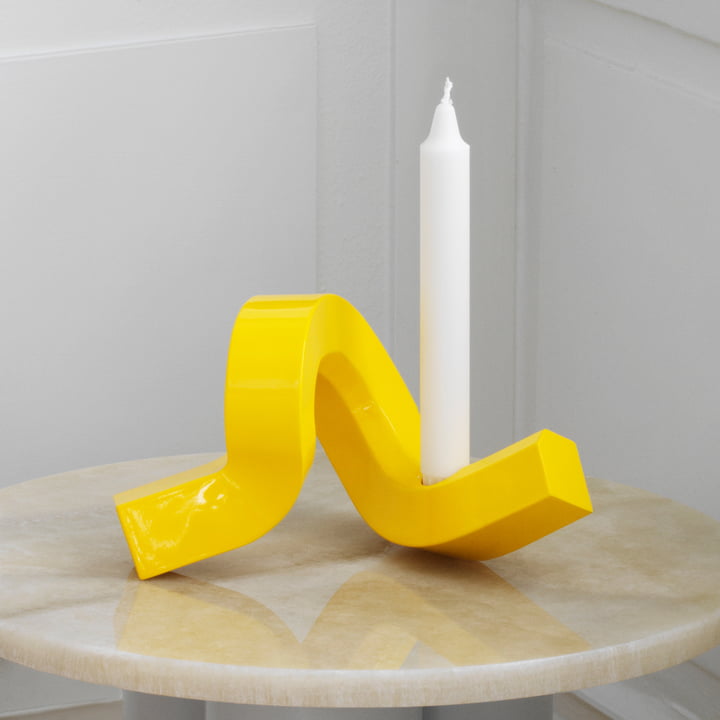 Crooked Candlestick, yellow from Normann Copenhagen