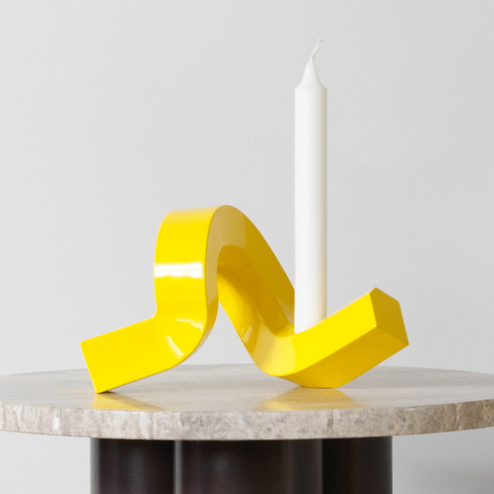 Crooked Candlestick, yellow from Normann Copenhagen