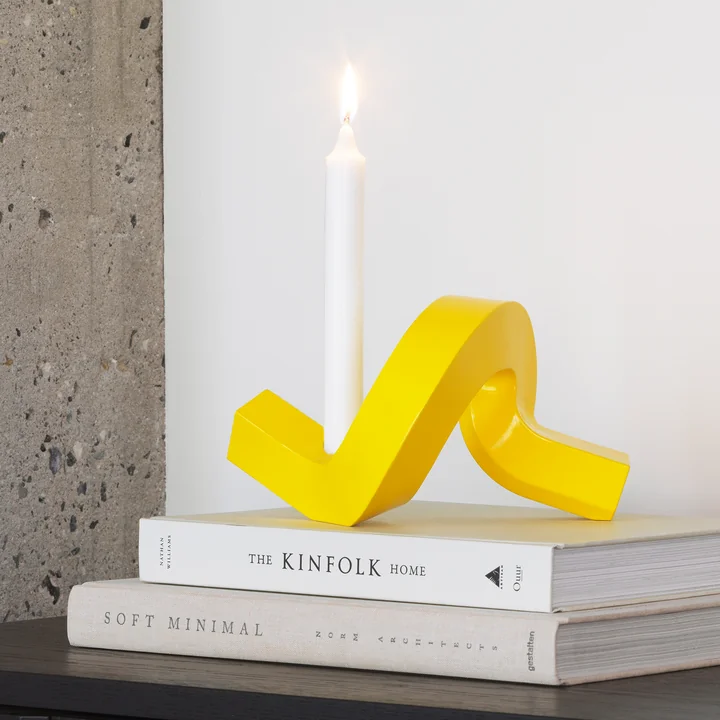 Crooked Candlestick, yellow from Normann Copenhagen