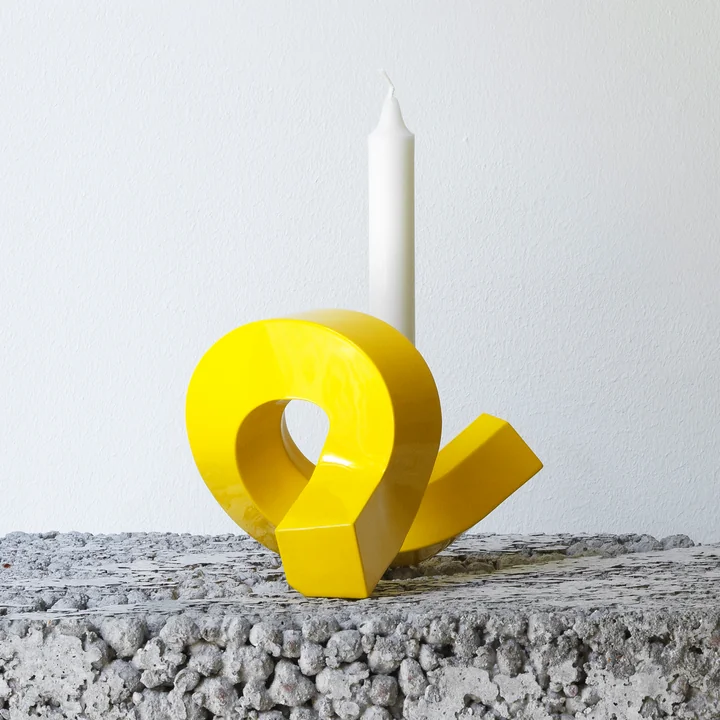 Crooked Candlestick, yellow from Normann Copenhagen