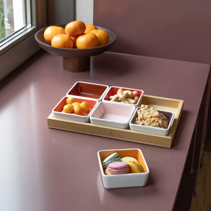 Remember - Bowl set with wooden tray pastel (7 pcs.)