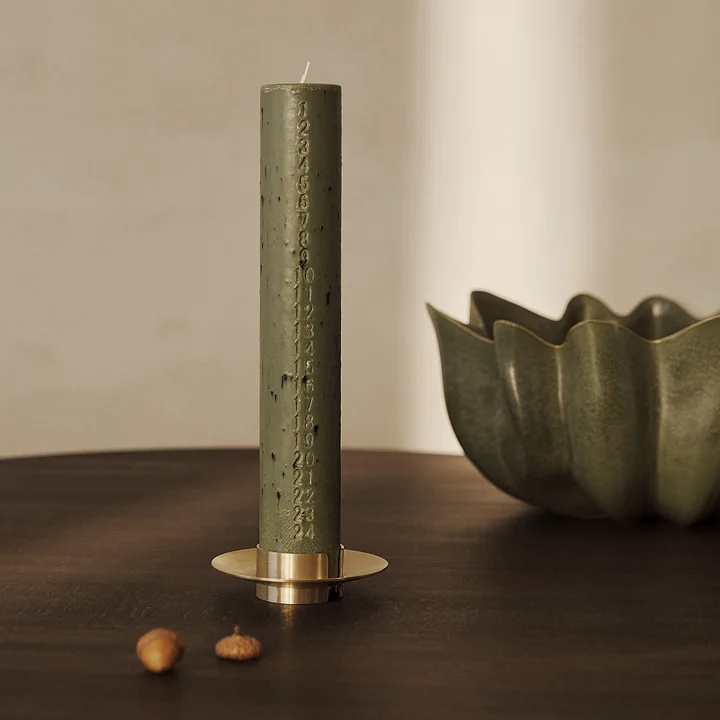 Mura Advent candle, h 25 cm, artichoke green by Ferm Living