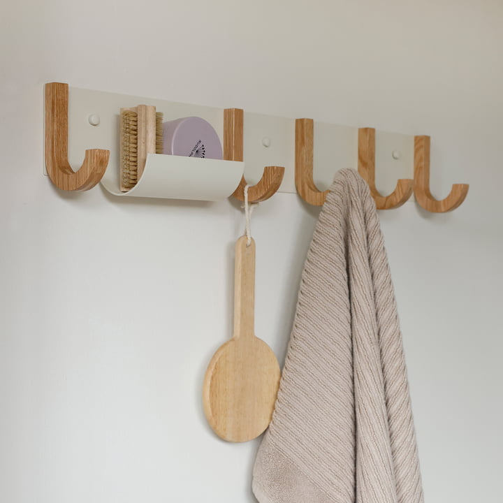 Jay wardrobe, L 70 cm, cream white / natural oak by Design Letters