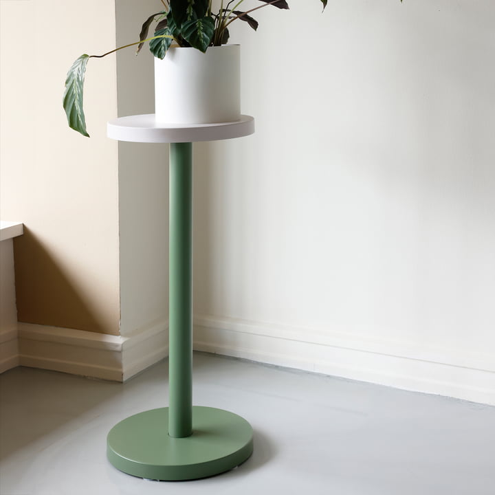 Trisse 3-in-1 side table, L, vineyard green / pastel beige by Design Letters