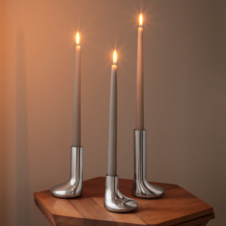 Mellow candle holder set, stainless steel (3 pcs.) from Eva Solo