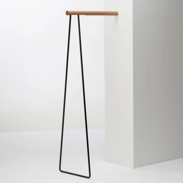 Lind DNA - Clothes Rack Wall coat rack, black steel / natural oak