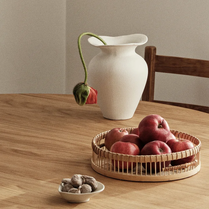 Florentina vase, Ø 16 cm x H 2 2. 5 cm, white by Broste Copenhagen