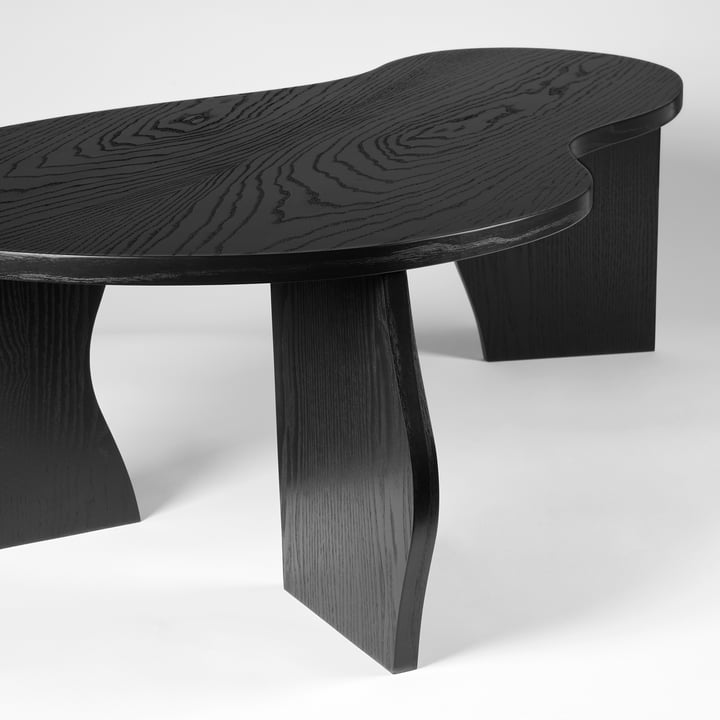 Brook table, L, oiled ash veneer, black by Broste Copenhagen