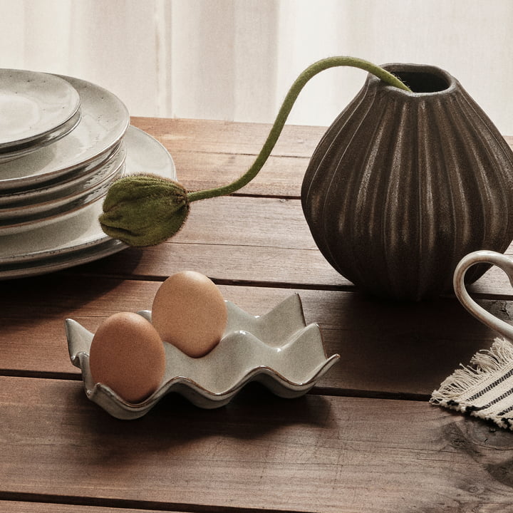 Nordic Sand egg tray, beige from Broste Copenhagen