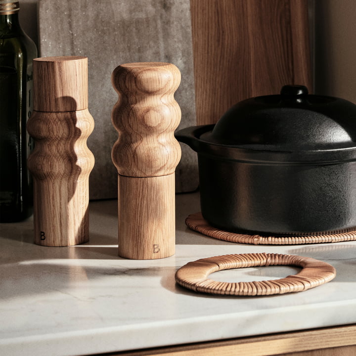 Edgar salt/pepper mill, Ø 6 cm x H 20 cm, oak by Broste Copenhagen