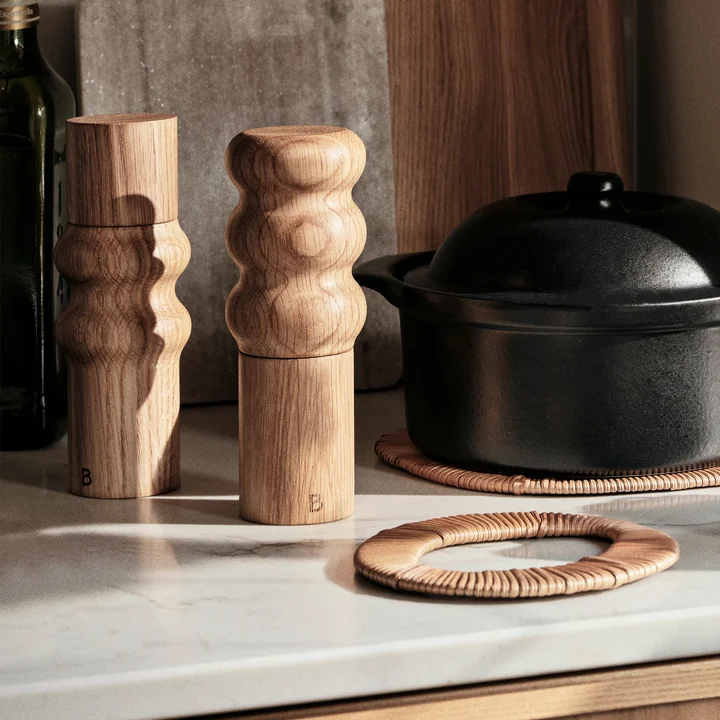 Edgar salt/pepper mill, Ø 6 cm x H 20 cm, oak by Broste Copenhagen