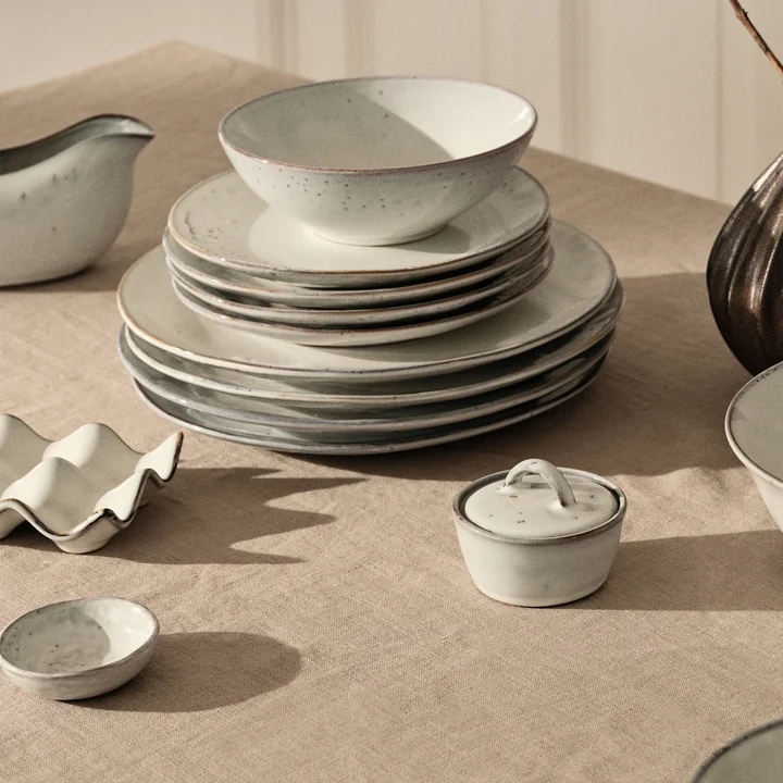 Nordic Sand bowl with lid, Ø 8 cm x H 6 cm, beige by Broste Copenhagen