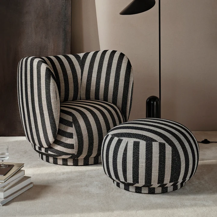 Rico Louisiana fauteuil sand black by Ferm Living