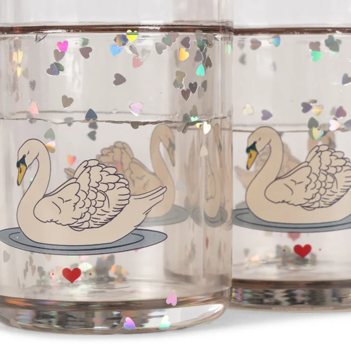 Glitter cup, swan off white from Konges Sløjd