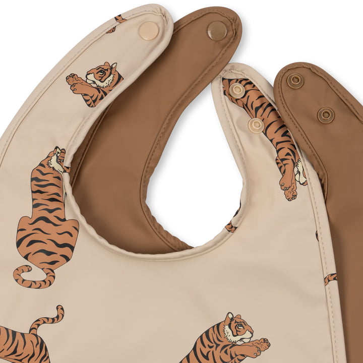 Bib, tiger / toasted coconut (set of 2) from Konges Sløjd