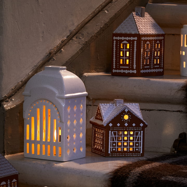 Gingerbread candle house nativity scene, brown from Kähler Design