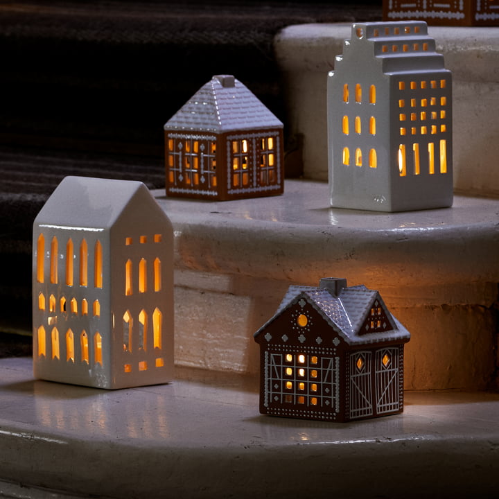 Gingerbread candle house nativity scene, brown from Kähler Design