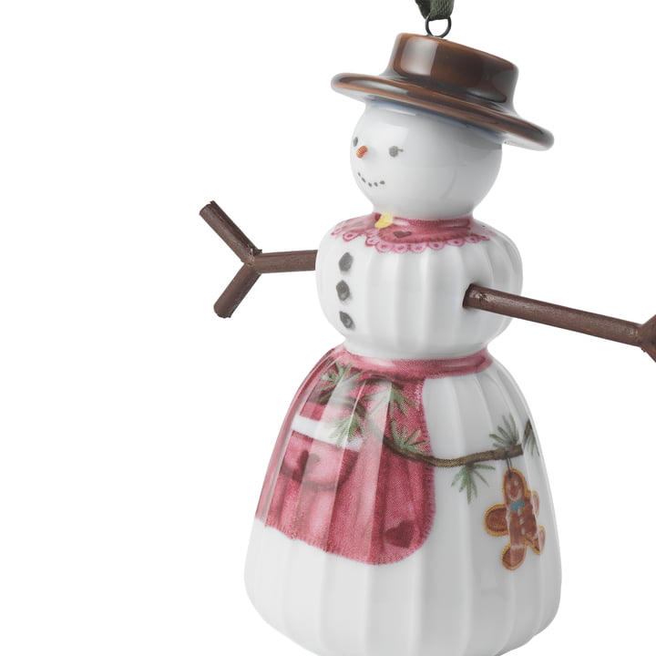 Hammershøi Christmas 2024, snow woman, h 9 cm, white (hanging) by Kähler Design