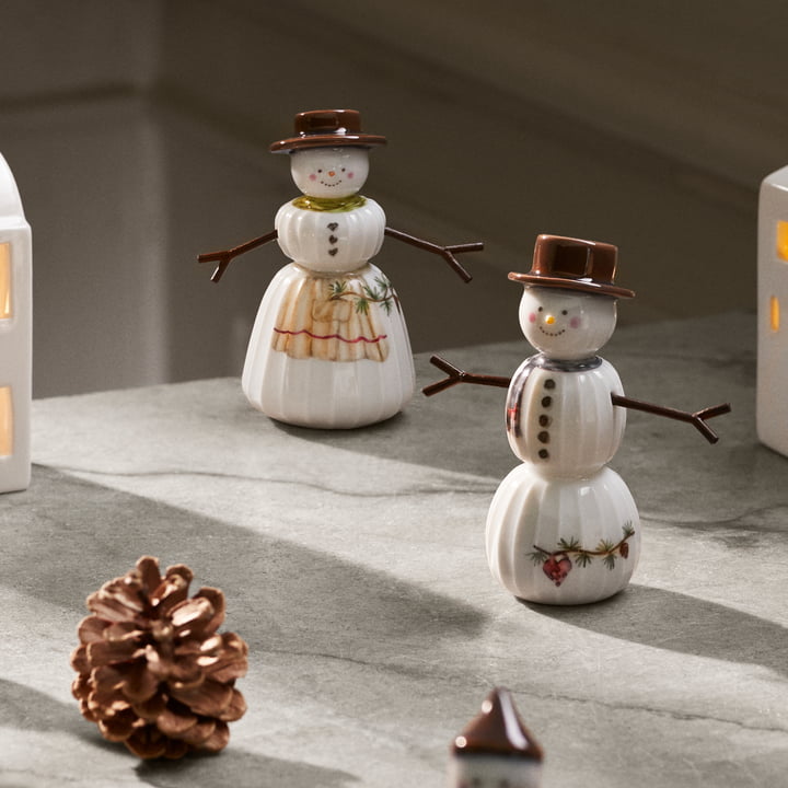 Hammershøi Christmas 2024, snow woman and snowman, white from Kähler Design