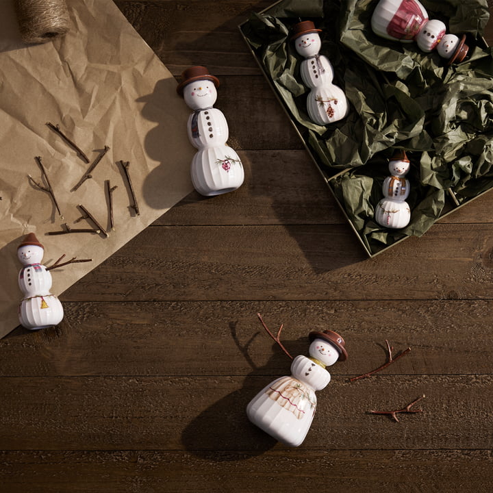 Hammershøi Christmas 2024, snow woman and snowman, white from Kähler Design