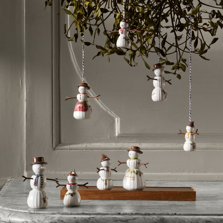 Hammershøi Christmas 2024, snow woman and snowman, white from Kähler Design