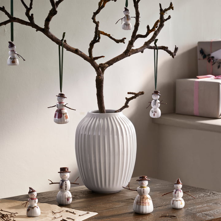 Hammershøi Christmas 2024, snow woman and snowman, white from Kähler Design