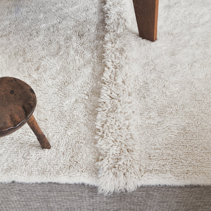 Wool rug Tundra from Lorena Canals in sheep white