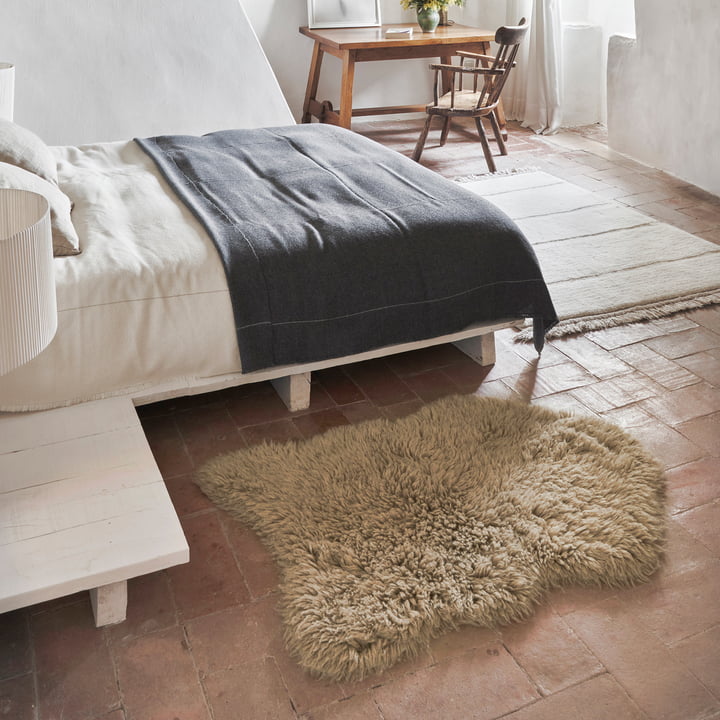 Woolly wool rug from Lorena Canals in sheep beige