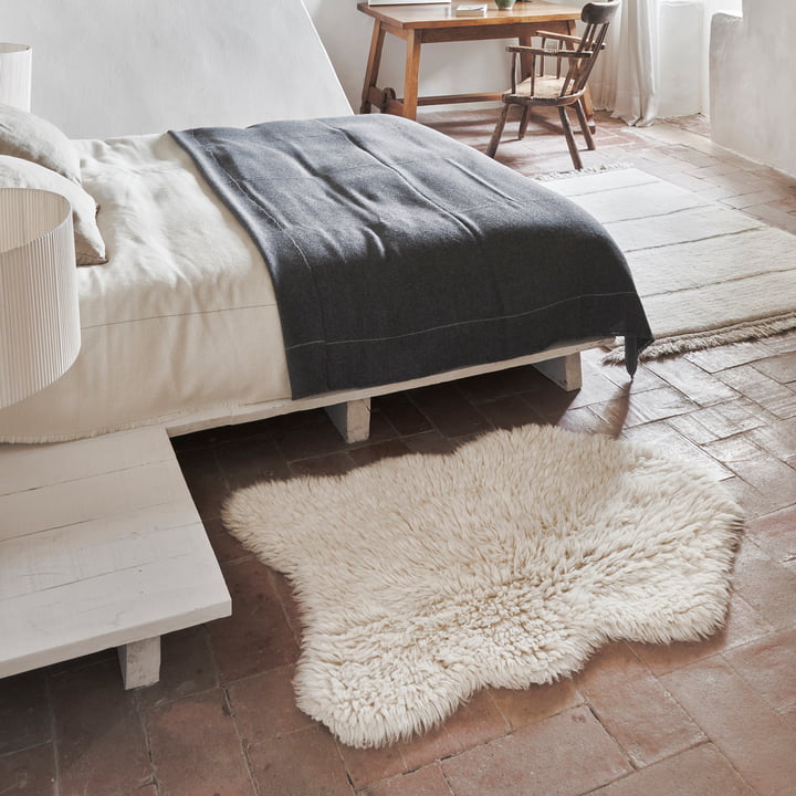 Woolly wool rug from Lorena Canals in sheep white