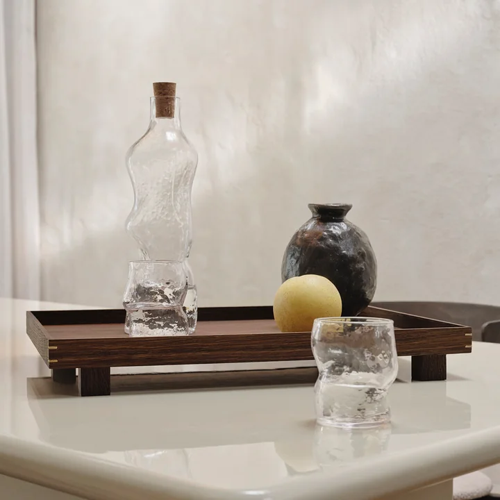 Ferm Living - Dimple carafe and drinking glass, clear