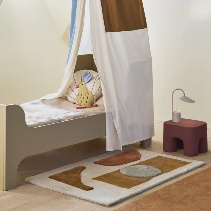 Ferm Living - Bloco tufted rug, 80 x 120 cm, green / off-white