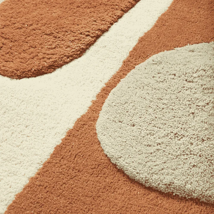 Ferm Living - Bloco tufted rug, blush / off-white