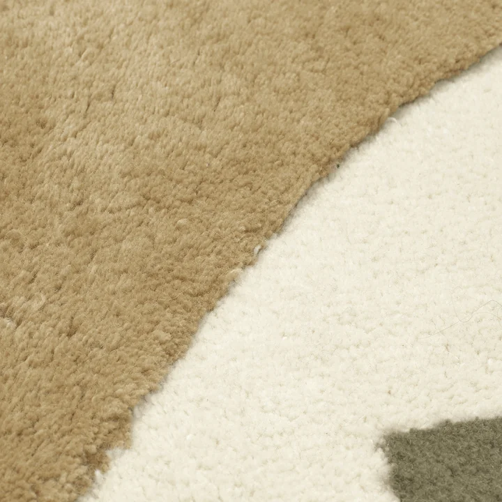 Ferm Living - Bloco tufted rug, green / off-white