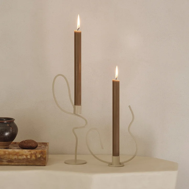 Ferm Living - Valse Candlestick, cashmere
