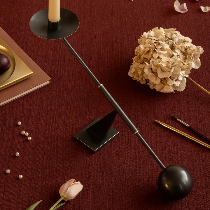 Audo - Interconnect Candlestick, H 25.5 x L 42.5 cm, bronzed brass