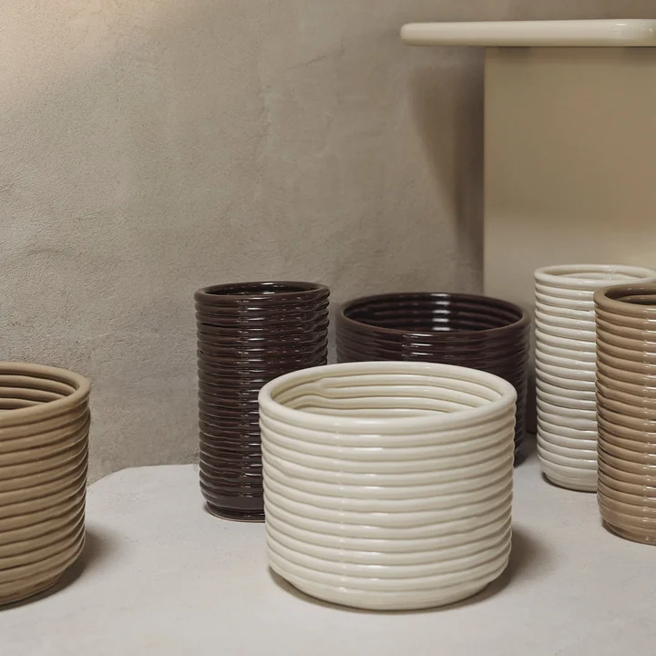 Ferm Living - Corduroy flower pot, off-white