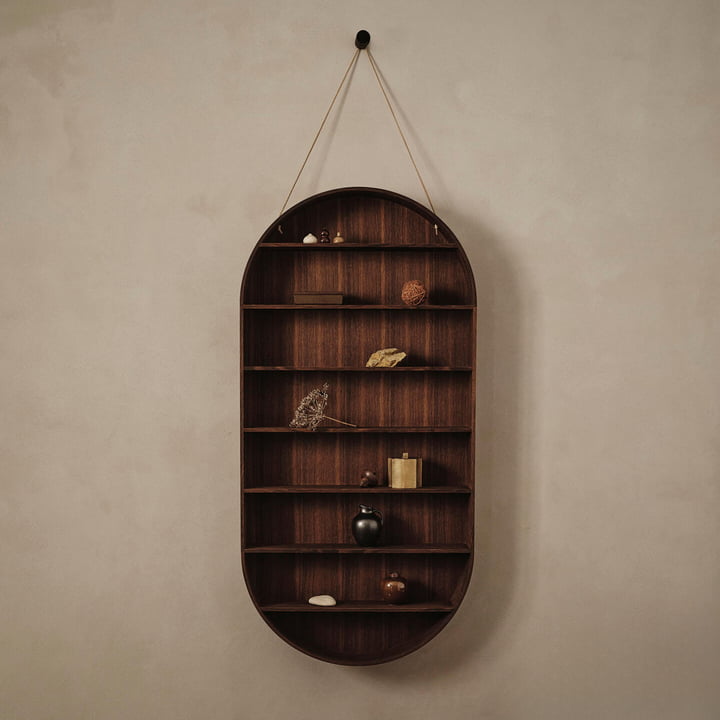 ferm Living - Oval Dorm wall shelf, smoked oak