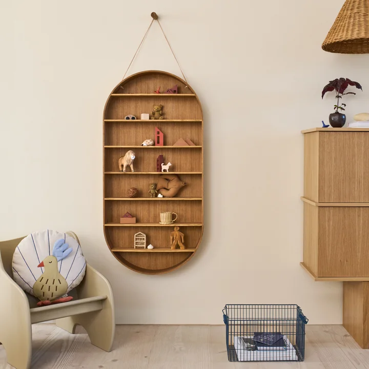 Ferm Living - Oval Dorm wall shelf, oiled oak