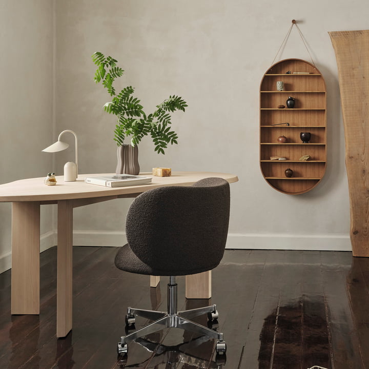 ferm Living - Oval Dorm wall shelf, oiled oak