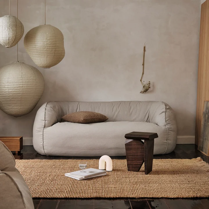 Ferm Living - Nesten 2-seater sofa, Re-Cotton natural